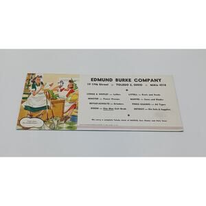 Vtg Edmund Burke Company Toledo Ohio Ink Blotter Advertisement Maids Not Working